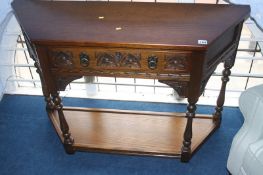 An oak Old Charm single drawer side table