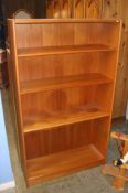 Two Danish teak open bookcases, by Jesper International, 88cm x 30cm and 152cm x 124cm