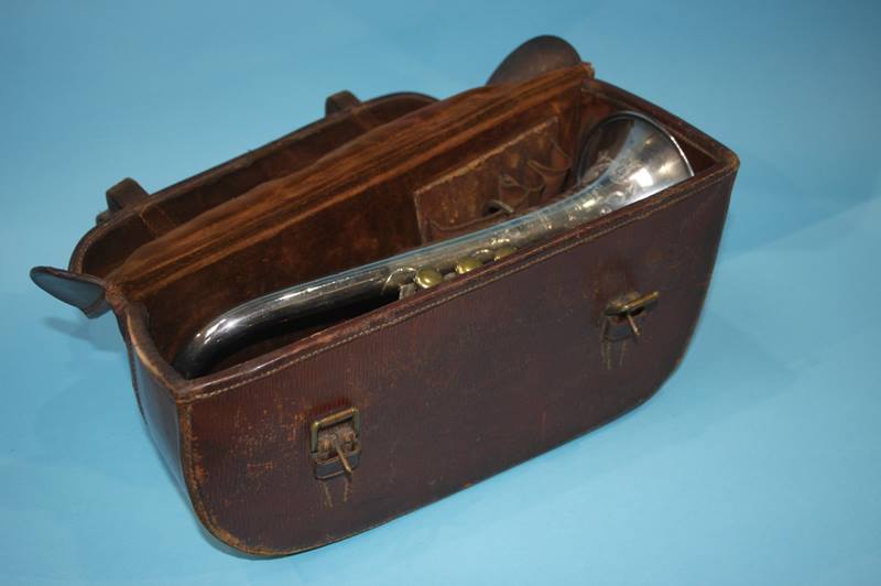 A Besson and Co. class A trumpet and leather case