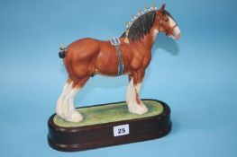 A Royal Worcester 'Clydesdale Stallion' modelled by Doris Lindner, no. 87/500, with certificate