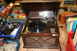 A 'His Masters Voice' wind up gramophone