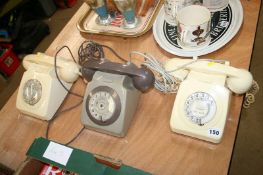 Three telephones