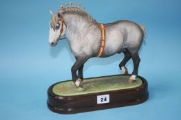 A Royal Worcester 'Percheron Stallion' modelled by Doris Lindner, no. 197/500, with certificate