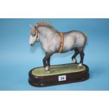 A Royal Worcester 'Percheron Stallion' modelled by Doris Lindner, no. 197/500, with certificate