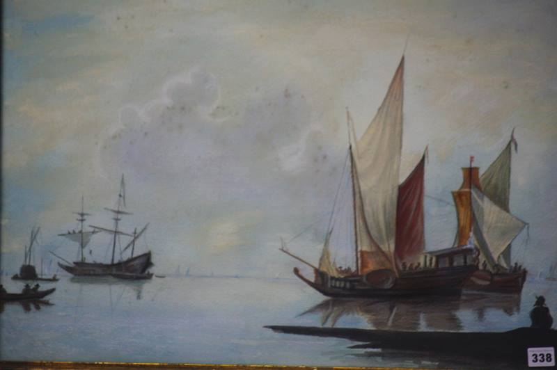 Gilt framed watercolour, Seascape, 48cm x 68cm - Image 2 of 3