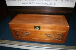 A large carved camphorwood chest