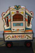 A 21 keyless carousel fair organ. Bears label "built in 1991, No. 32/526, Mr and Mrs Peter