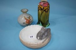 A Copenhagen lobster dish, a Minton Limited seccissionist vase, no. 46 and a small globular