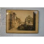 Pair of etchings, studies of Venice, signed in pencil, bears Birmingham Academy proof stamp, in