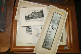 A quantity of watercolours 'S.T. Beer' and Artist's proofs by 'Willie Rawson'