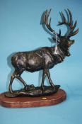 Model of a stag on a plinth base