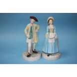 A pair of Royal Worcester 'The Hadley Collection' figures; 'The Gallant's Lady' and 'The Gallant'
