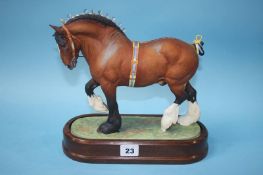 A Royal Worcester 'Shire Stallion' modelled by Doris Lindner, no. 288/500, with certificate