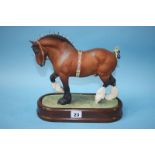 A Royal Worcester 'Shire Stallion' modelled by Doris Lindner, no. 288/500, with certificate