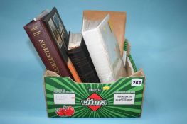 A box of German World War I and World War II postcards, postal marks etc.