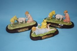 Three Royal Doulton 'Winnie The Pooh' groups