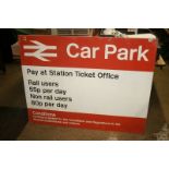 A large British Rail car park sign