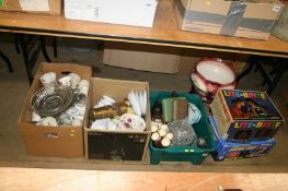 A large quantity of miscellaneous glass and china, miners lamp etc.