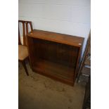 Set of six teak dining chairs and a sliding door bookcase