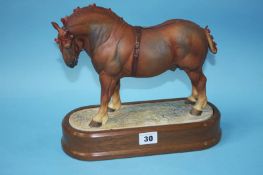 A Royal Worcester 'Suffolk Stallion' modelled by Doris Lindner, no. 309/500, with certificate
