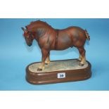 A Royal Worcester 'Suffolk Stallion' modelled by Doris Lindner, no. 309/500, with certificate