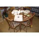 Modern drop leaf table and four chairs