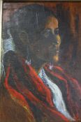 Oil on panel, portrait, 21.5cm x 16.5cm