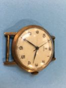 A gents 9ct gold wristwatch, the dial and movement signed Tudor, case stamped Rolex, (not working)