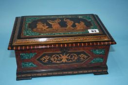 An inlaid Italian 'Sorrento' jewellery casket, 31cm wide