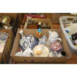 Two boxes of miscellaneous, Murano etc.
