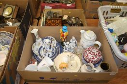 Two boxes of miscellaneous, Murano etc.