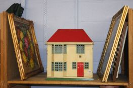 Dolls house and three pictures