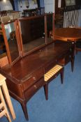 Stag dressing table and stool
