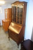 Walnut bureau bookcase