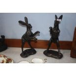 Pair of boxing hares