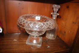 Cut glass decanter and bowl