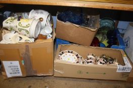 Shelf of assorted, including tea china