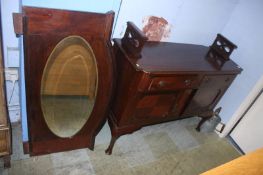 Mahogany mirror backed sideboard