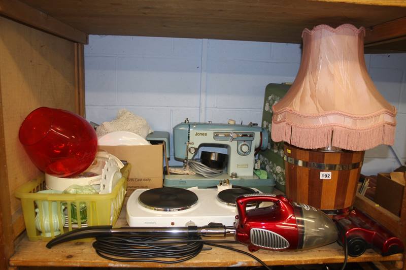 Sewing machine, hot plate etc.