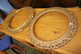 Pair of circular gilt frames