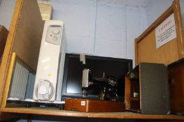 TV, sewing machine and a radiator