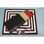 Black and Red 'Glitter Lipstick' pouch from Lulu Guinness, with box
