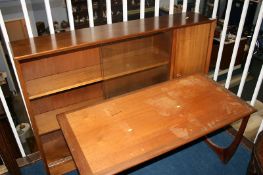 G Plan teak coffee table and a teak bookcase