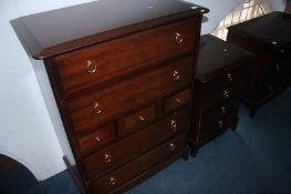 Stag chest of drawers and bedside drawers