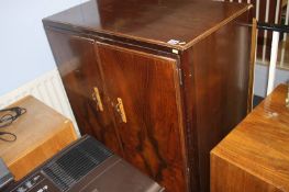 An oak dressing table and a walnut Gents wardrobe