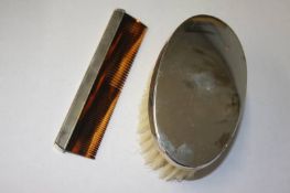 Silver brush and comb