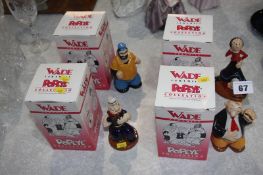 Four boxed Wade Popeye figures