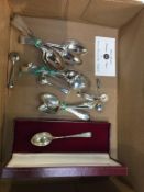 Collection of assorted silver spoons