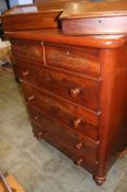 A 19th century mahogany chest of drawers with two short and four long drawers