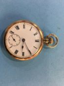 A ladies pocket watch, the case stamped '12'